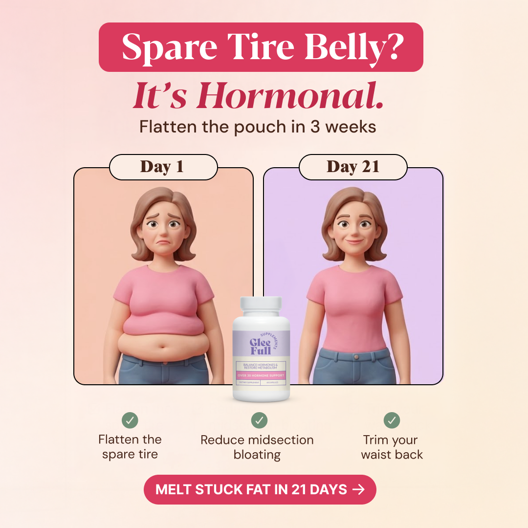 Spare tire belly before-after static ad creative